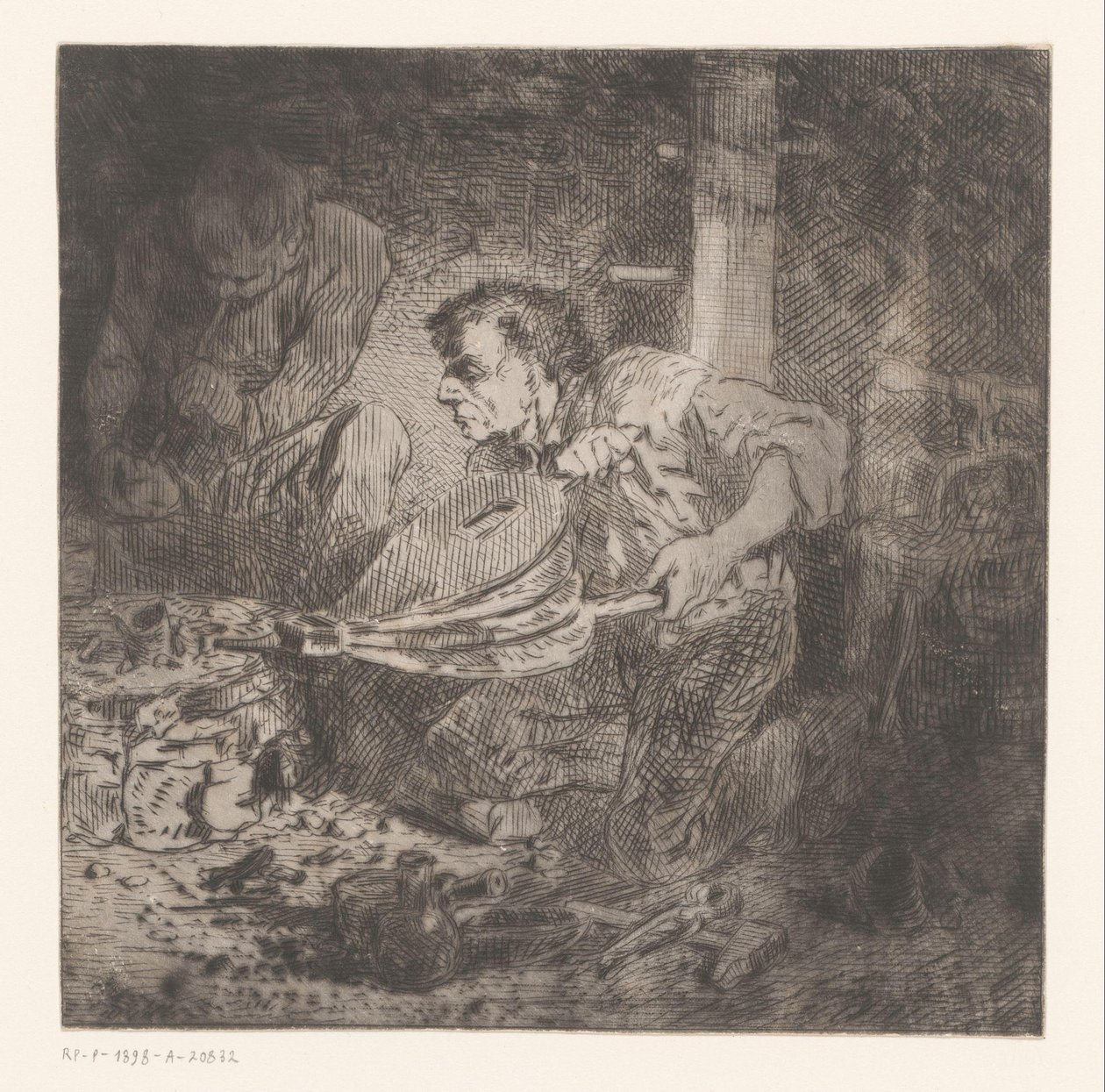 Smed med bälg av Charles Emile Jacque (attributed to)