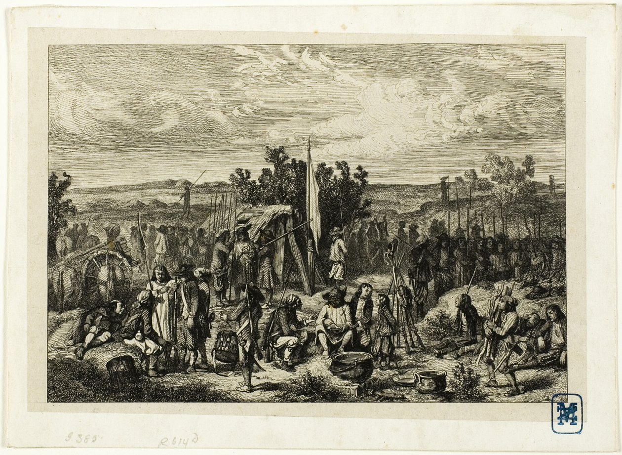 Ett royalistiskt läger av Charles Emile Jacque