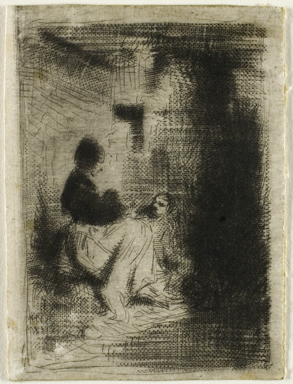 En kvinna och hennes barn av Charles Emile Jacque