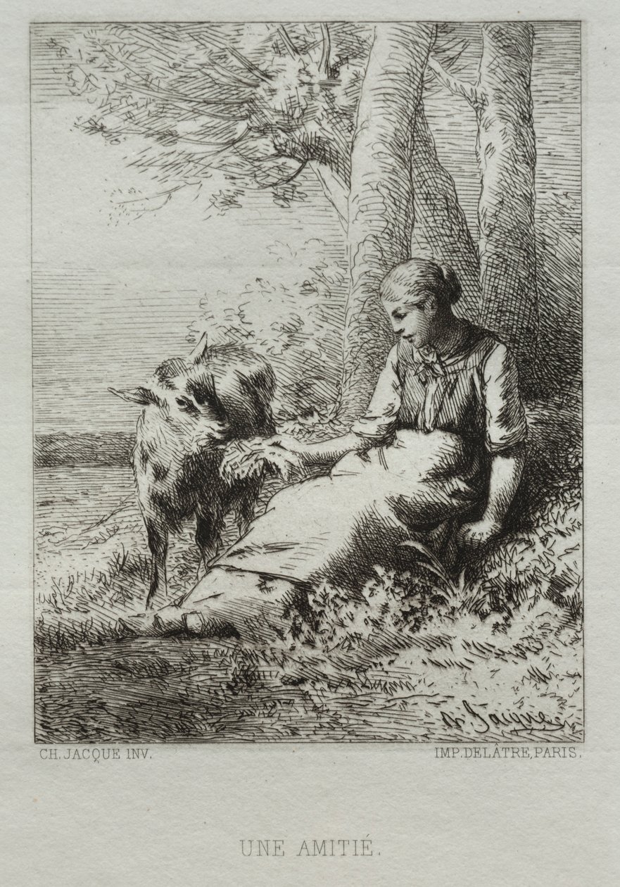 Tillgivenhet. av Charles Emile Jacque