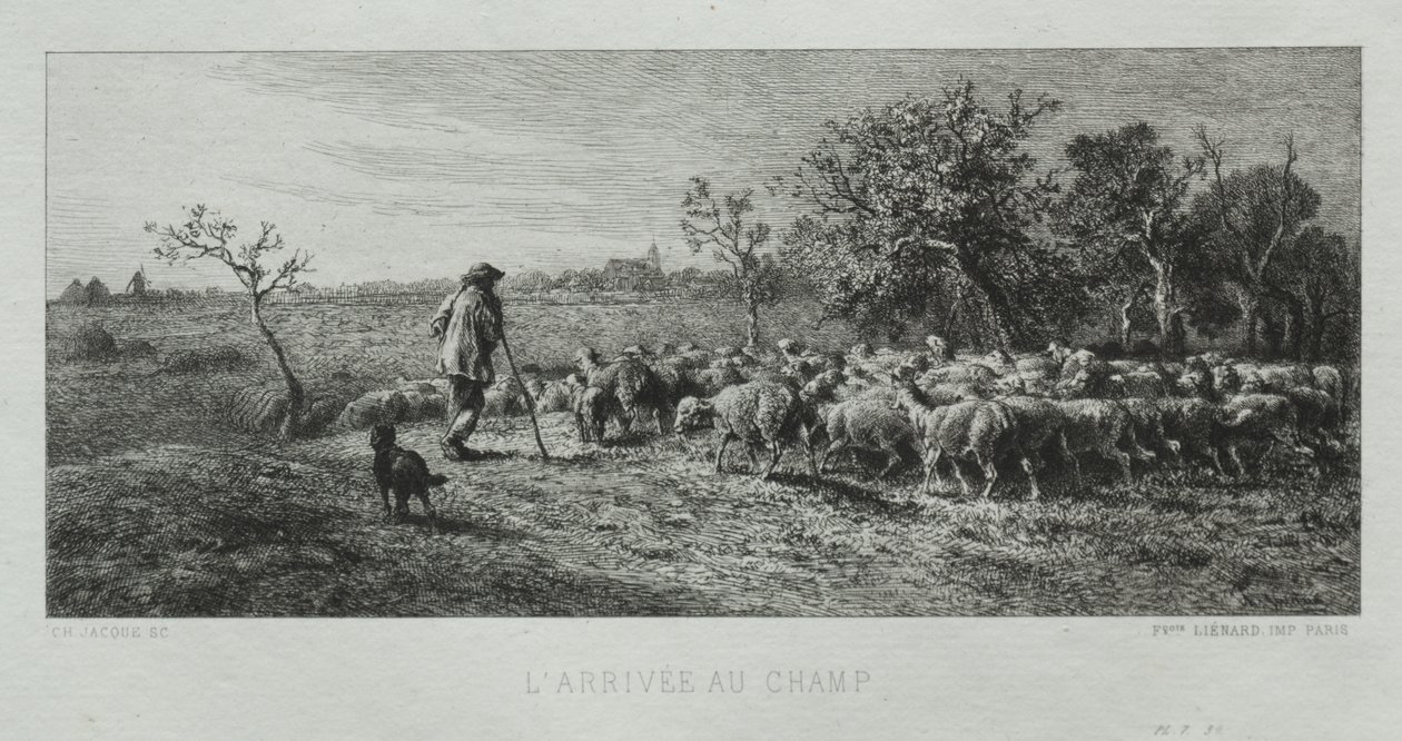 Anländer till fältet av Charles Emile Jacque