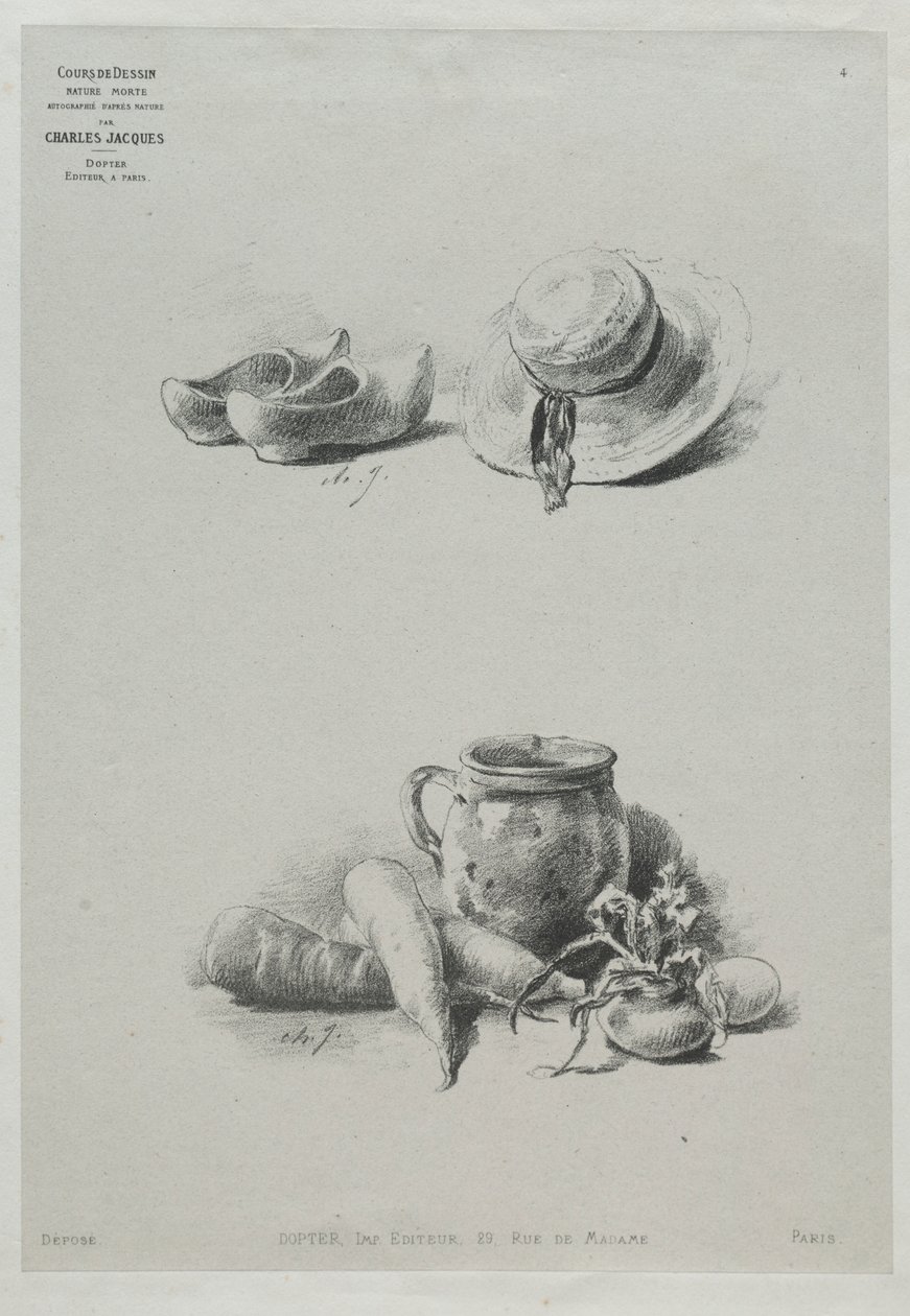Kurs i teckning: Nr 4 - Stilleben. av Charles Emile Jacque