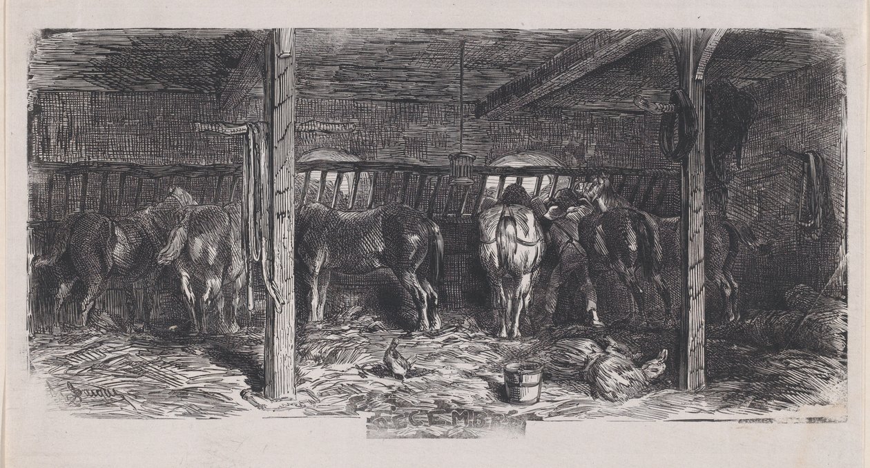 December från Album of Rustic Subjects, 1859. av Charles Emile Jacque