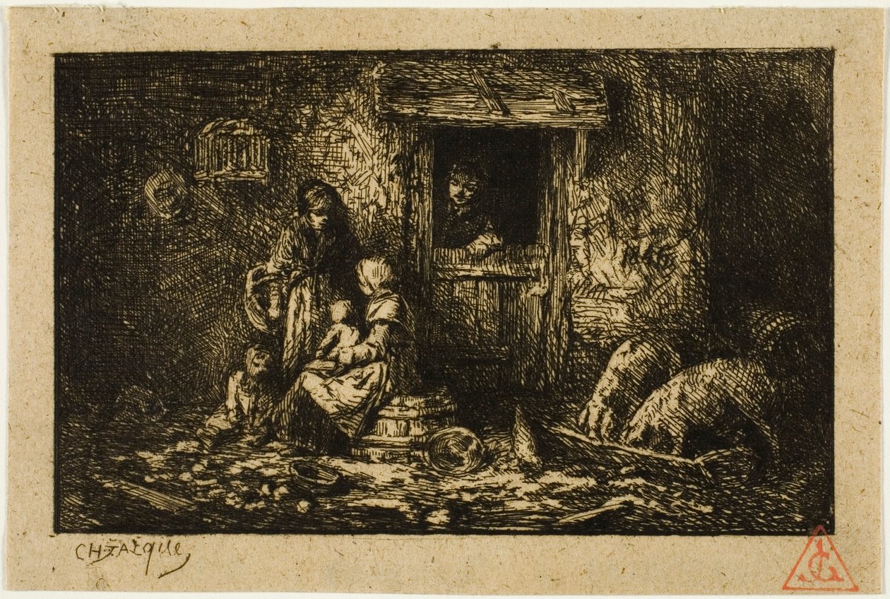 Dörren till en bondgård av Charles Emile Jacque
