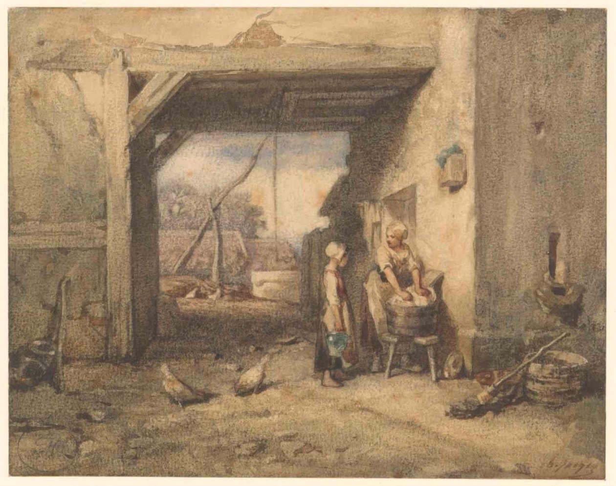 En bondgård av Charles Emile Jacque