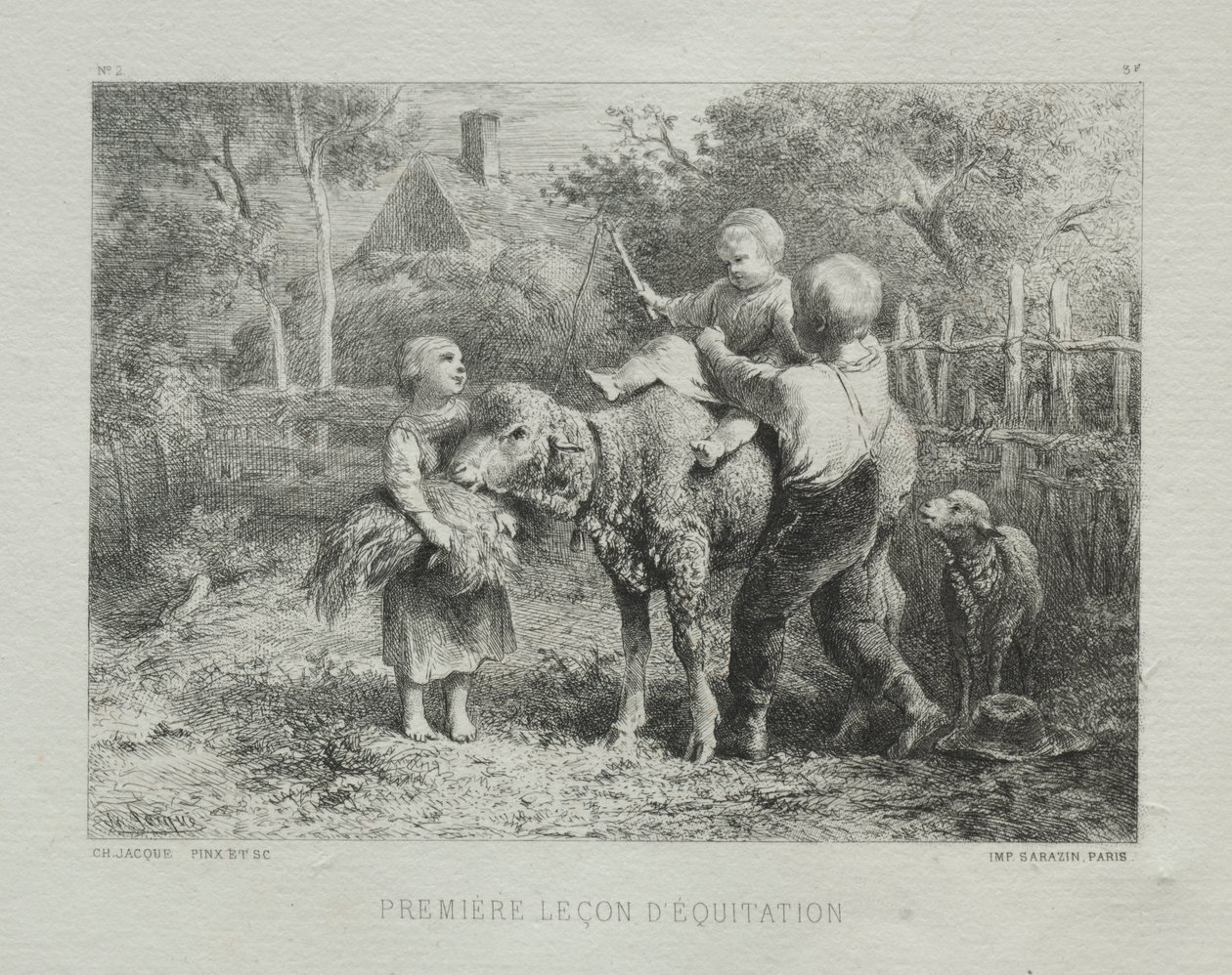 Första ridlektionen av Charles Emile Jacque