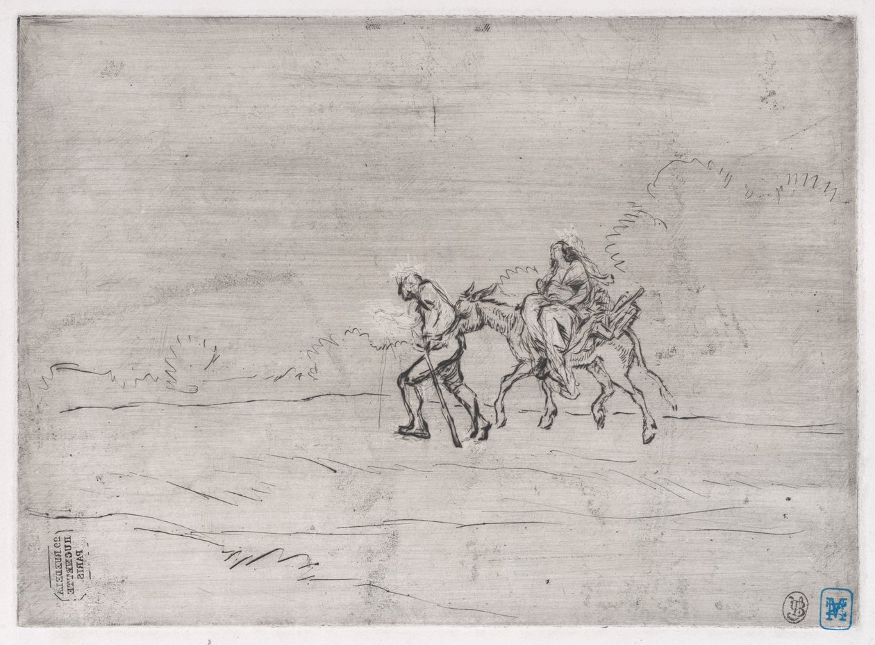 Flyg till Egypten, 1848. av Charles Emile Jacque