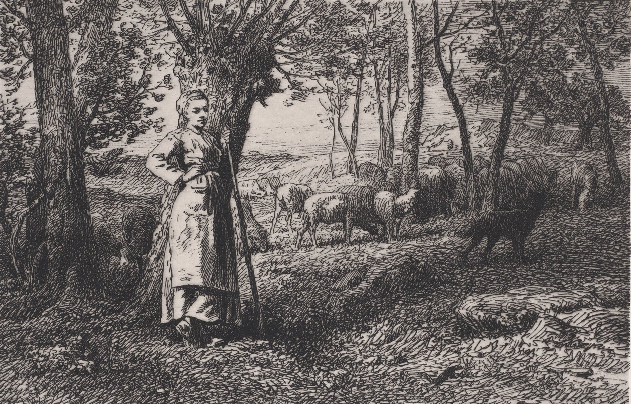 Herdinnan, 1868. av Charles Emile Jacque