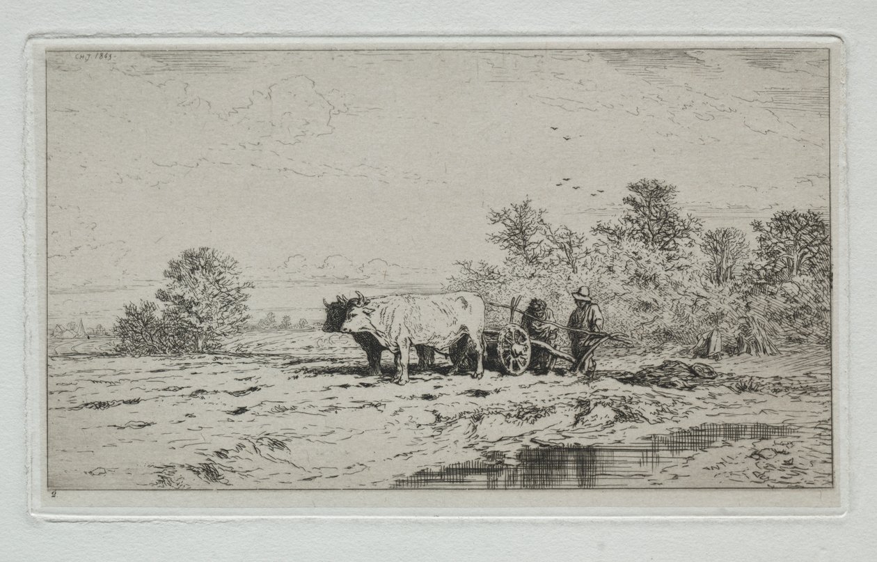 Landskap, Arbetare av Charles Emile Jacque