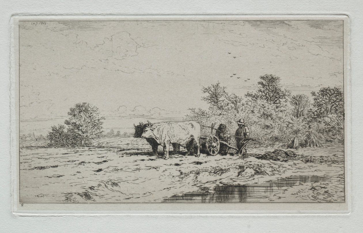 Landskap, Arbetare, 1845. av Charles Emile Jacque