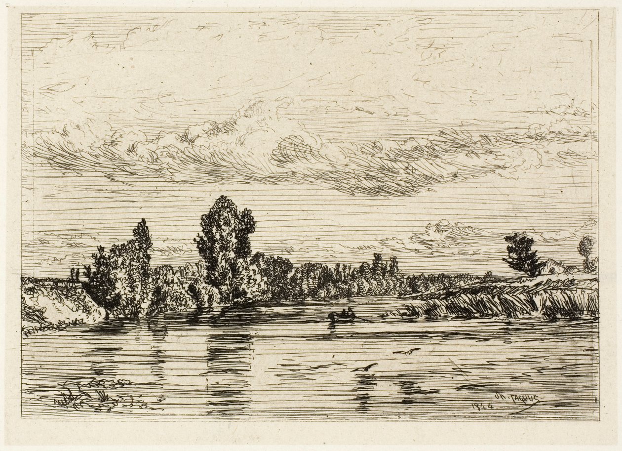 Landskap nära Asnières av Charles Emile Jacque