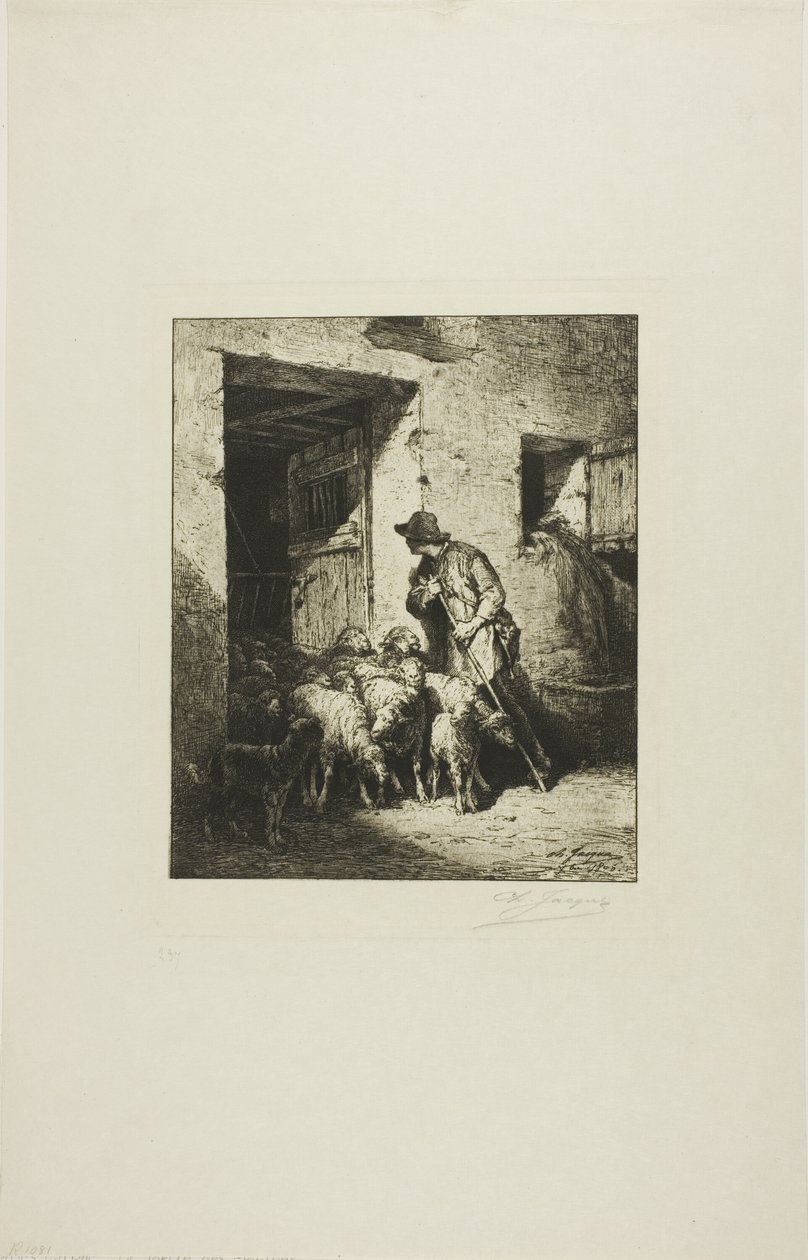 Att släppa ut fåren av Charles Emile Jacque
