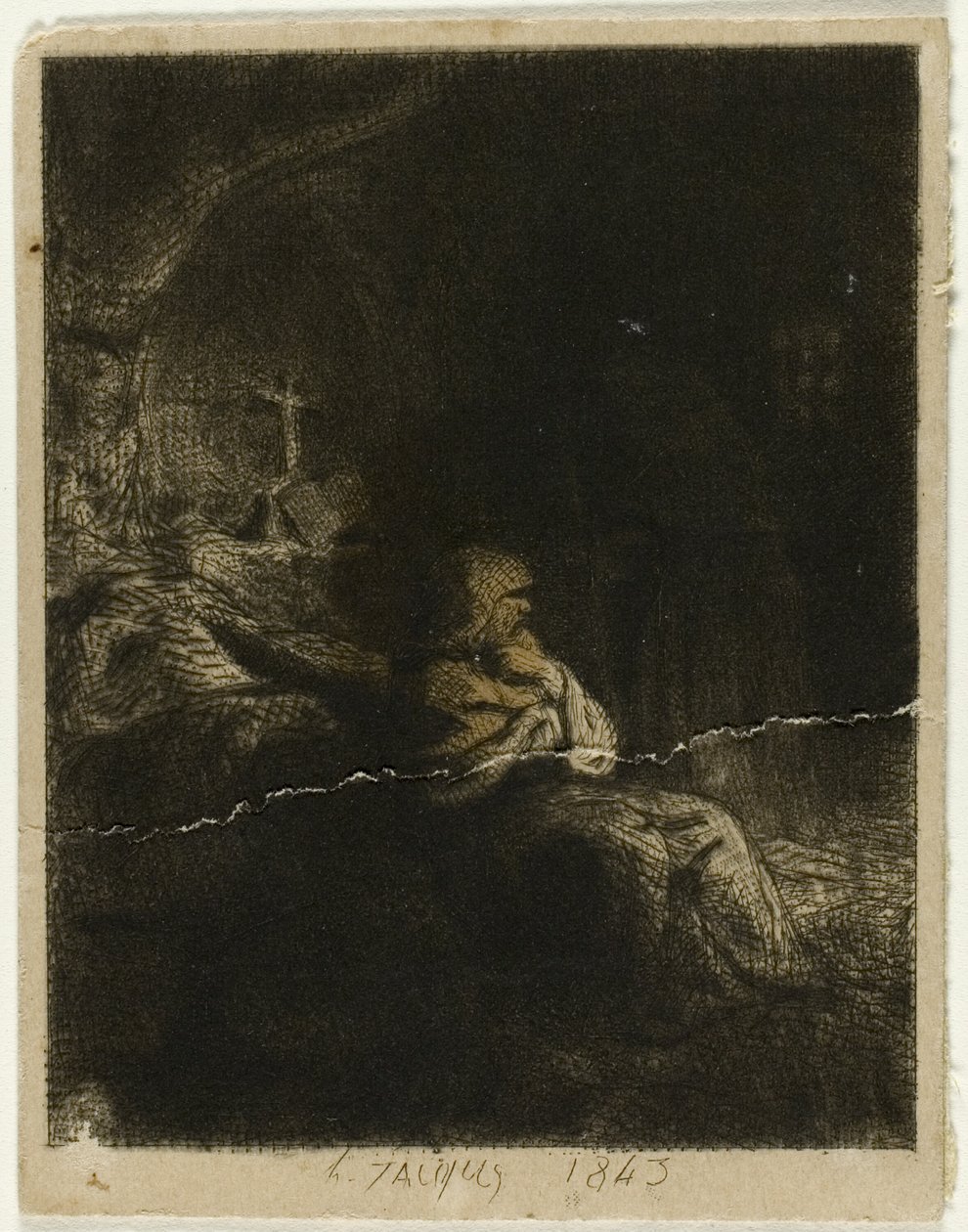 Munk vid bön av Charles Emile Jacque