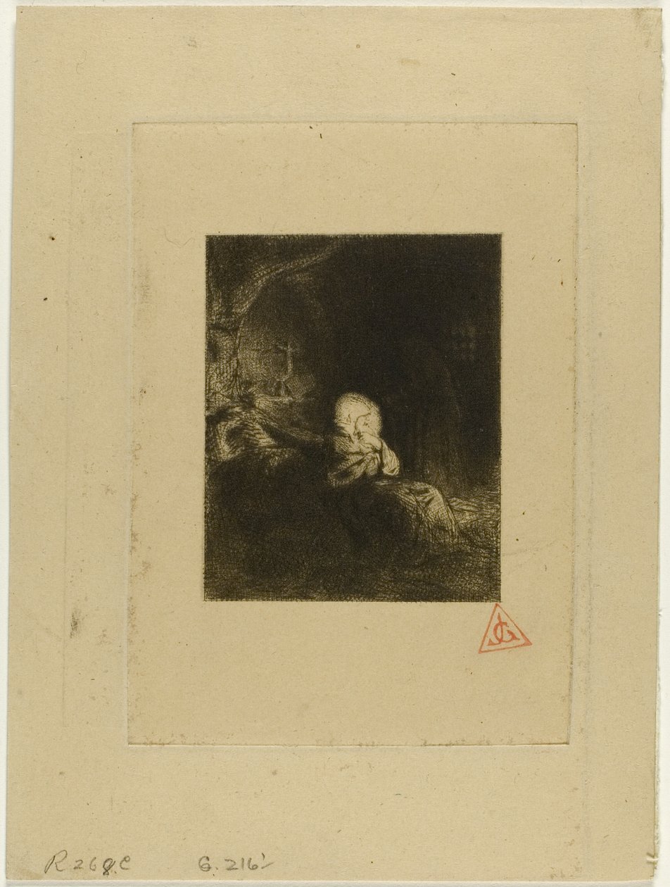 Munk vid bön av Charles Emile Jacque