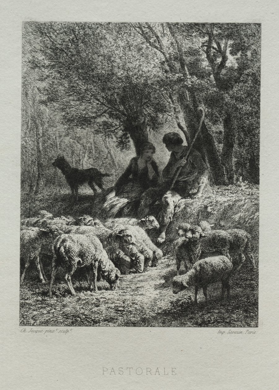 Pastoral av Charles Emile Jacque