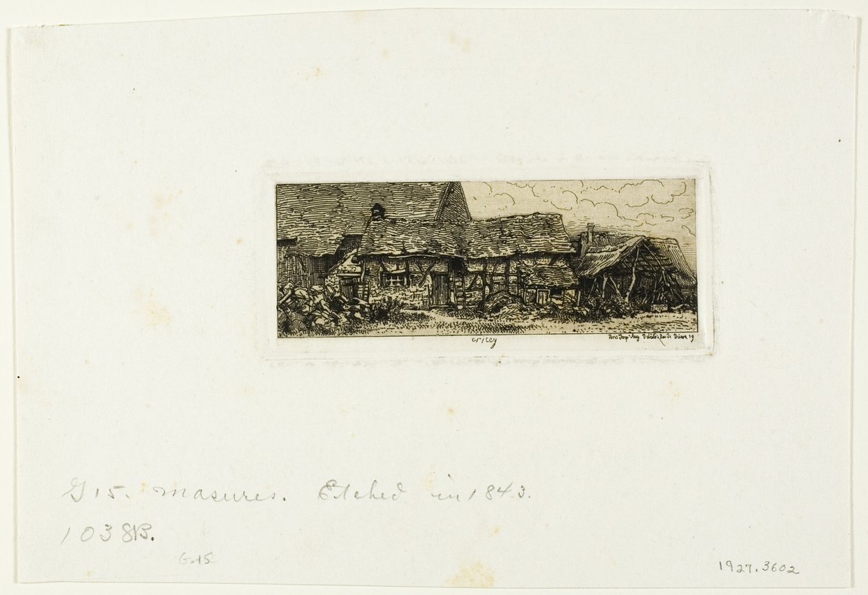 Bondebostad i Cricey av Charles Emile Jacque