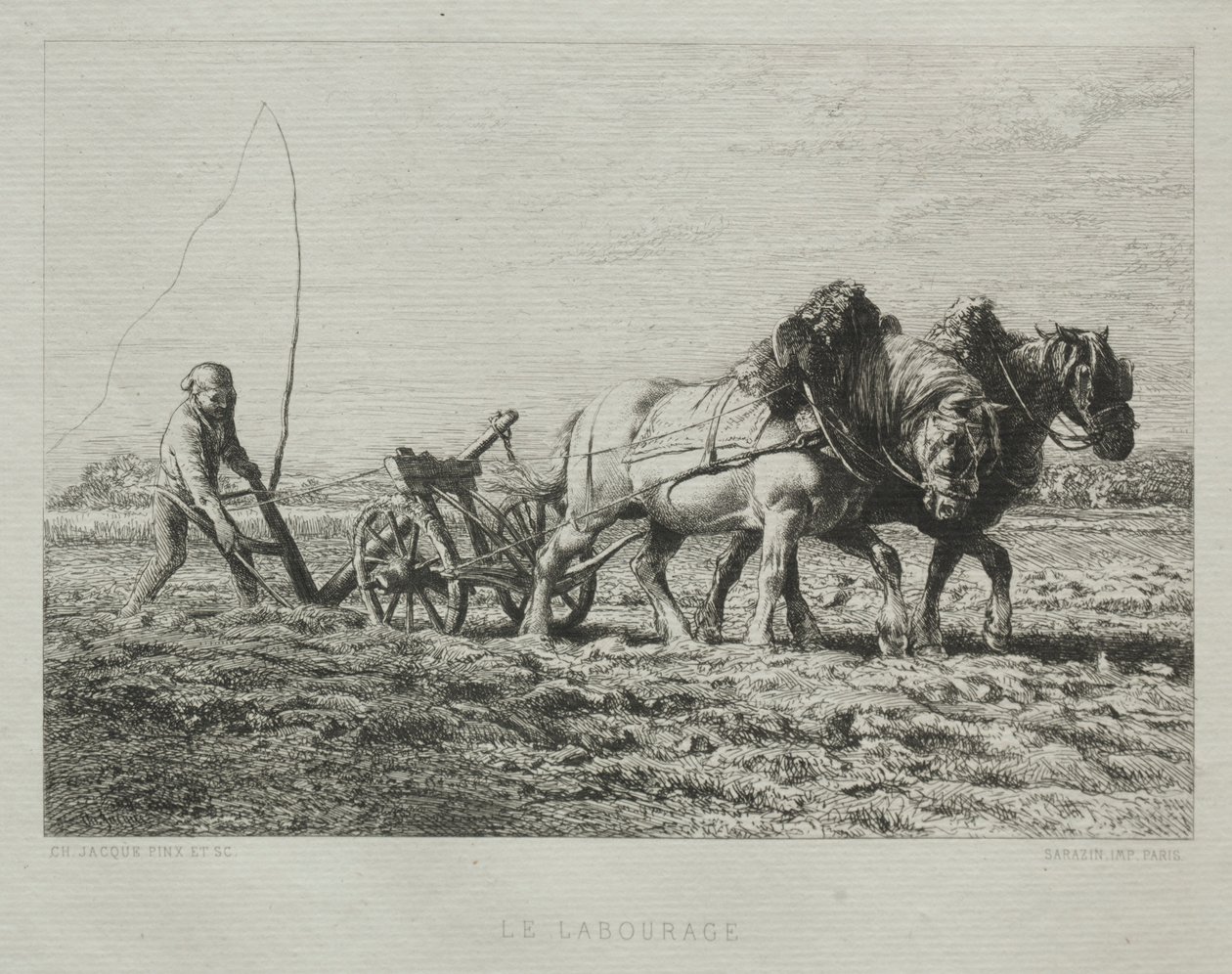 Plöjning. av Charles Emile Jacque