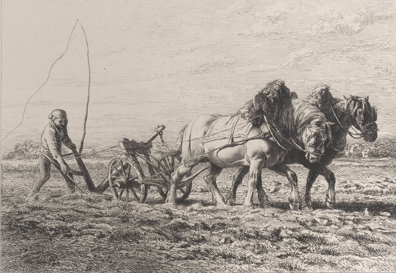 Plöjning, 1864. av Charles Emile Jacque