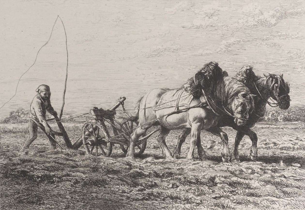 Plöjning, 1864. av Charles Emile Jacque