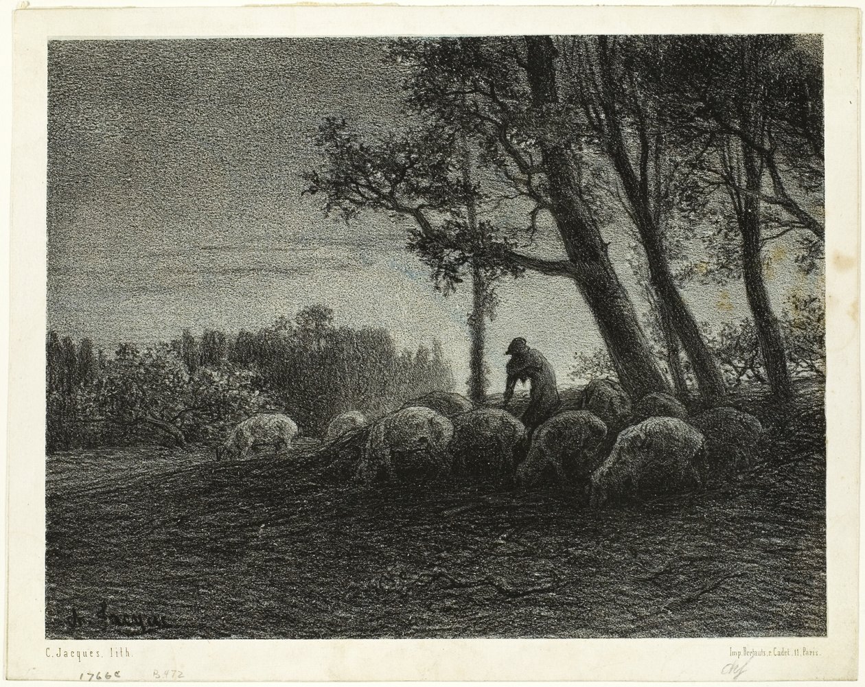 Poetisk skymning av Charles Emile Jacque