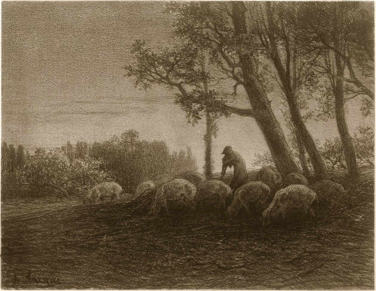 Poetisk skymning av Charles Emile Jacque