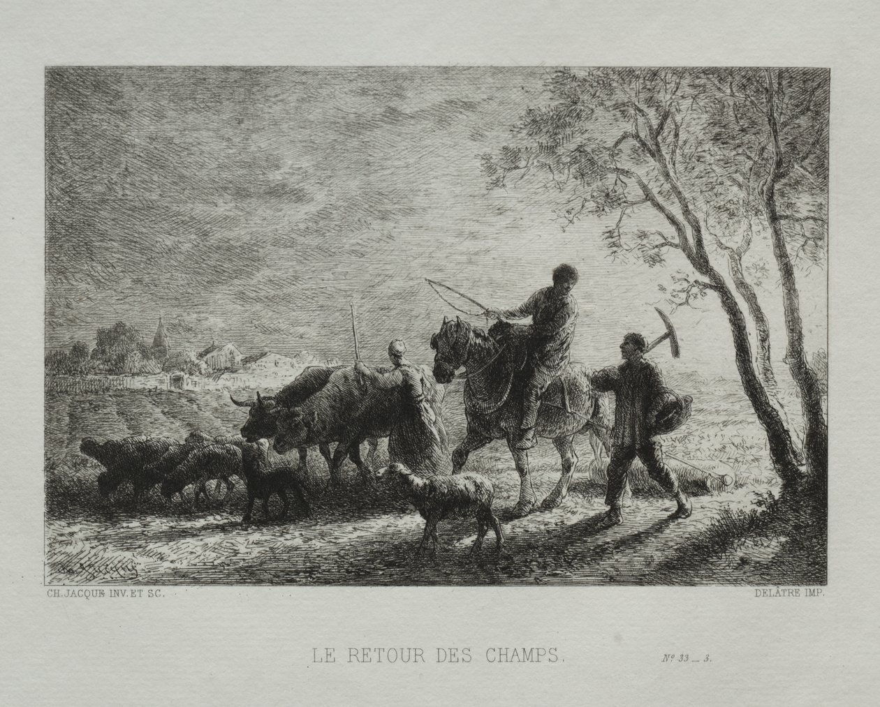 Återvända från fälten av Charles Emile Jacque
