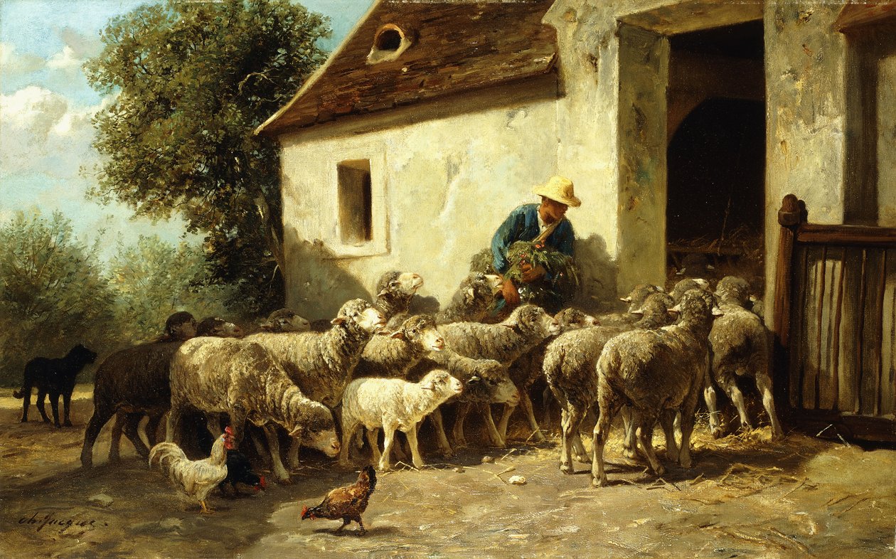 Återvänder hem, av Charles Emile Jacque