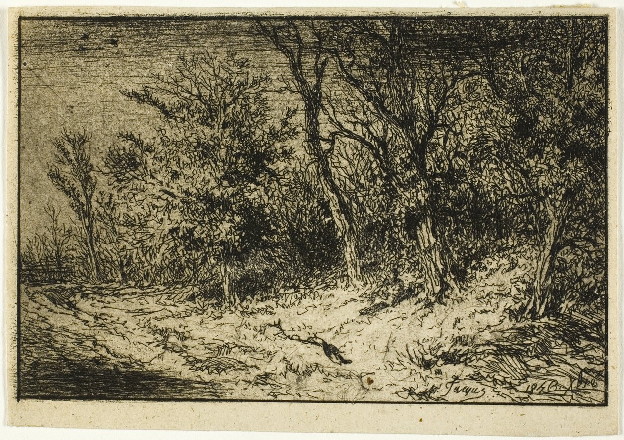 Vägen vid kanten av en skog av Charles Emile Jacque