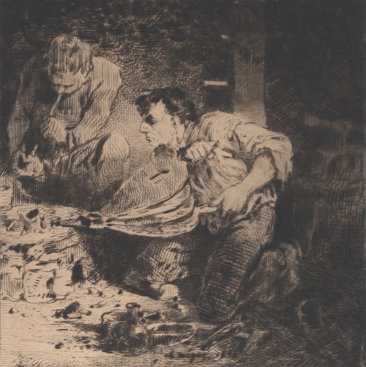 Förfalskarna, 1843. av Charles Emile Jacque