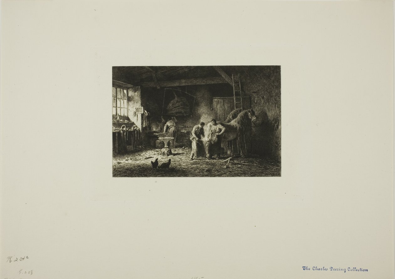 Hovslagarens butik av Charles Emile Jacque