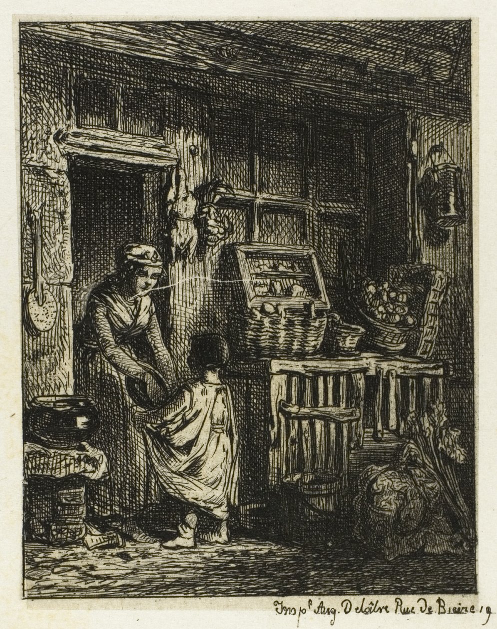 Frukthandlaren och barnet av Charles Emile Jacque