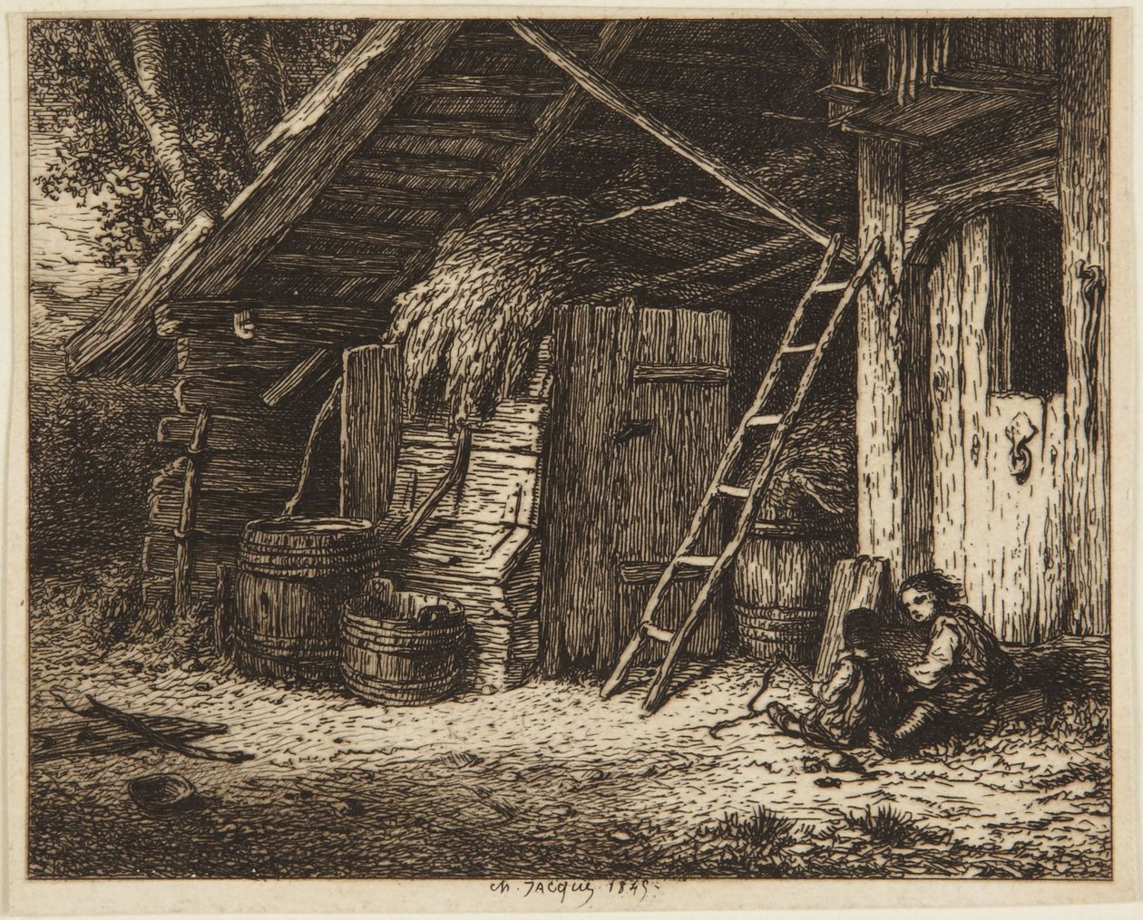 Hönskuppen - 1849 av Charles Emile Jacque