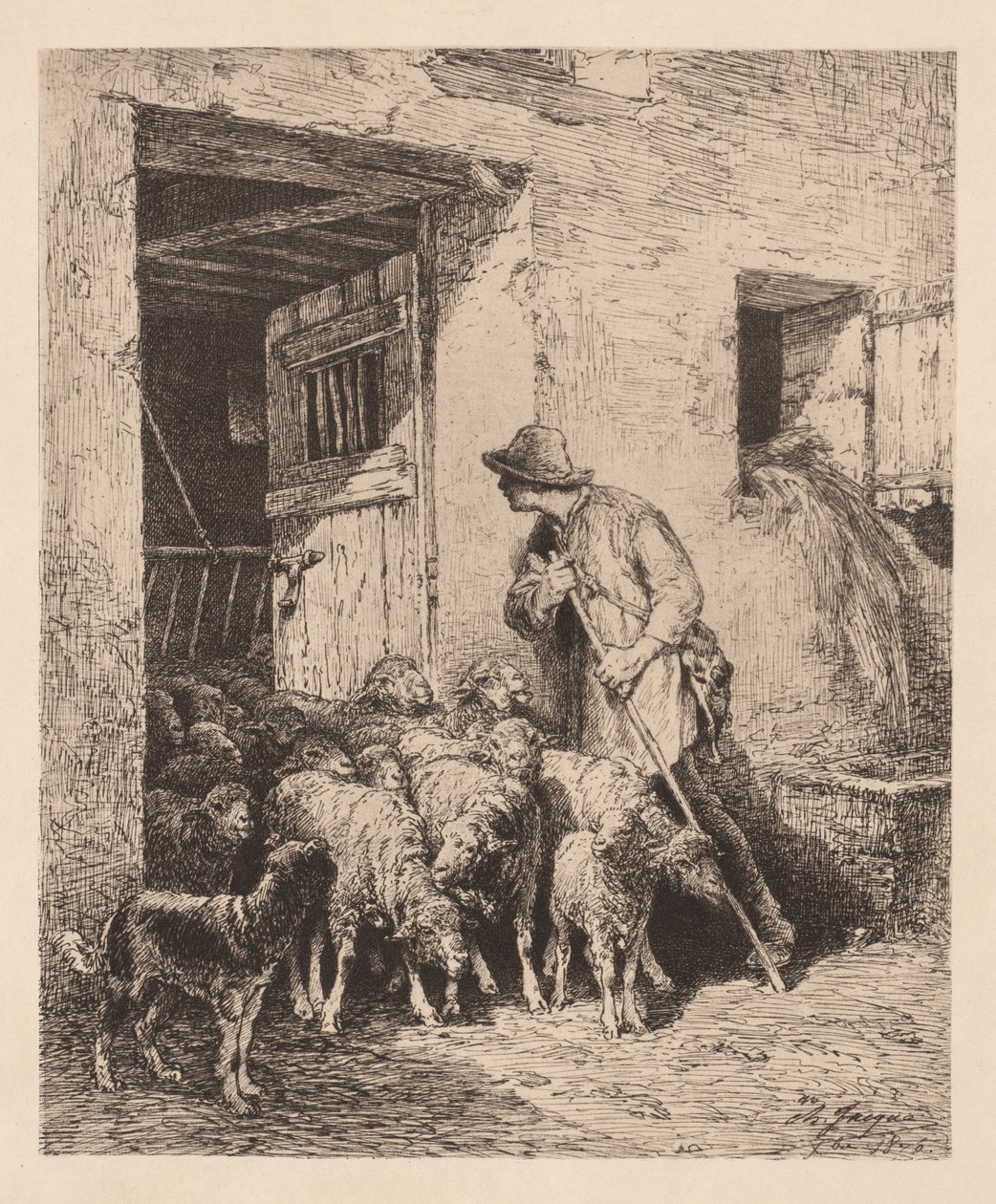 Flocken går ut av Charles Emile Jacque