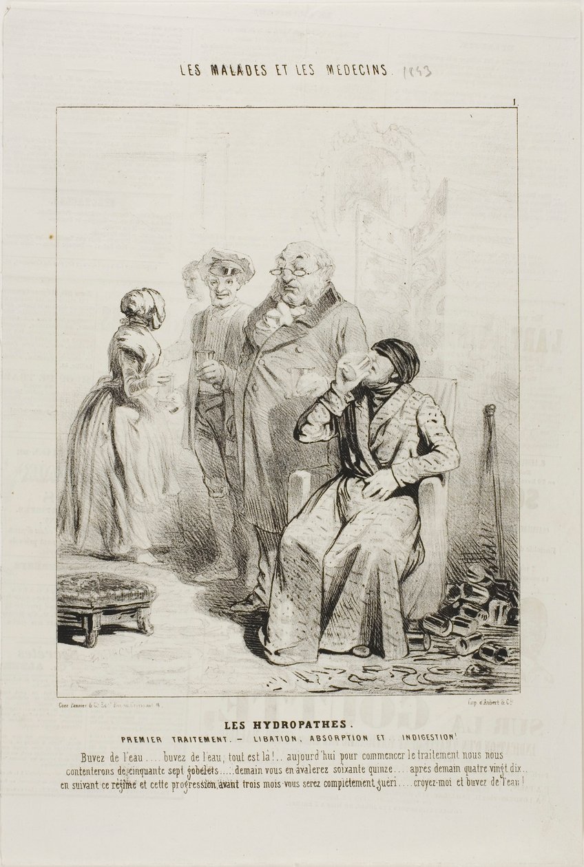 The Hydropaths: First Treatment (platta 1) av Charles Emile Jacque