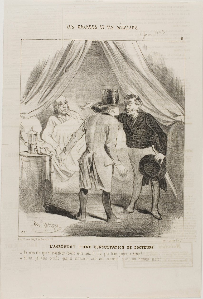 Nöjet med en läkarkonsultation (plansch 11) av Charles Emile Jacque