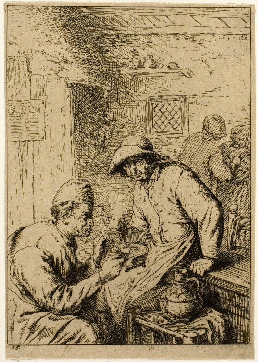 Två rökare av Charles Emile Jacque