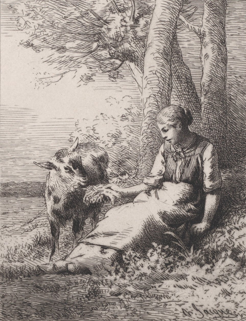 En vänskap, 1867, 1867. av Charles Emile Jacque