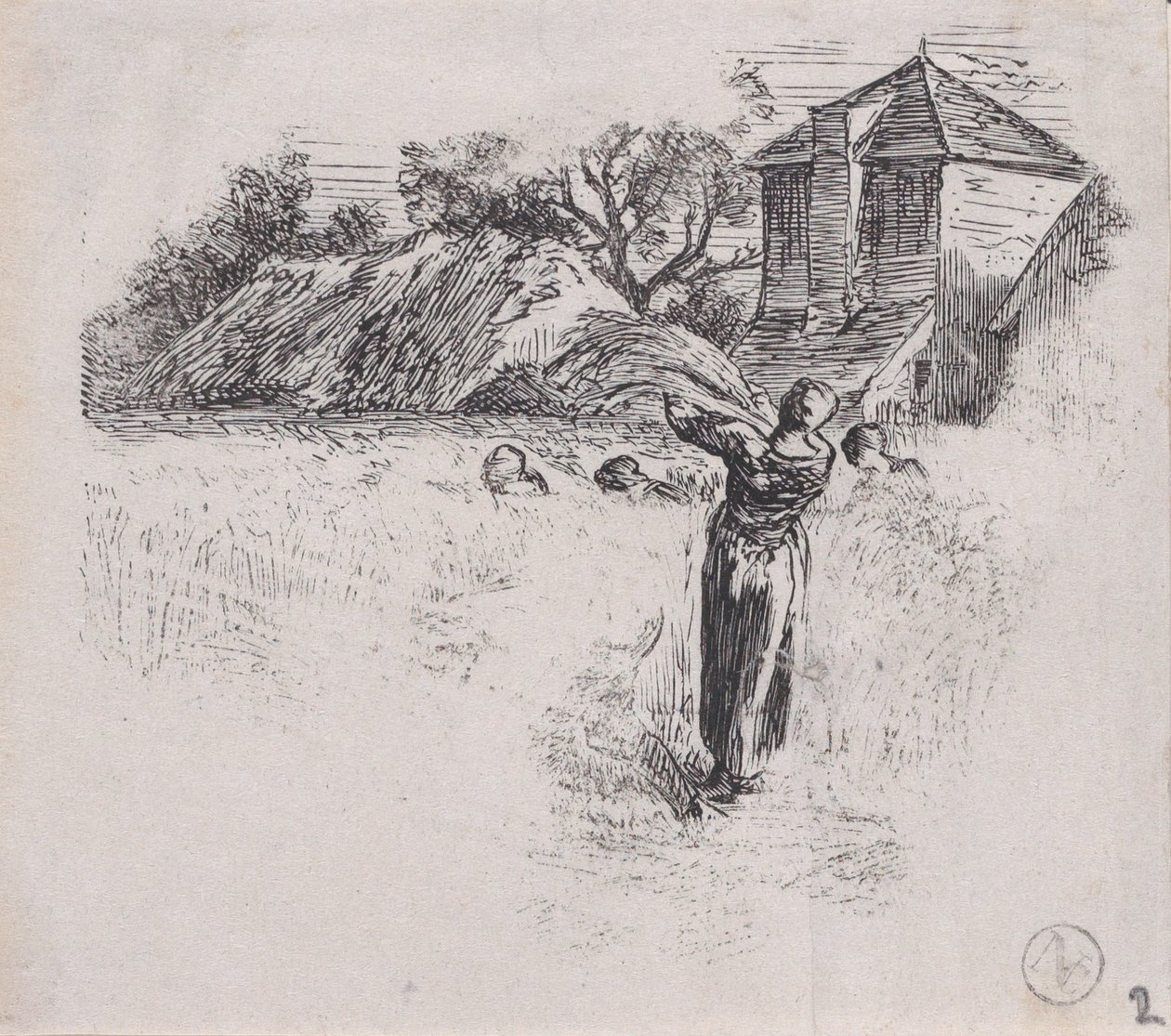 Kvinna som bär kärve, ca. 1853. av Charles Emile Jacque