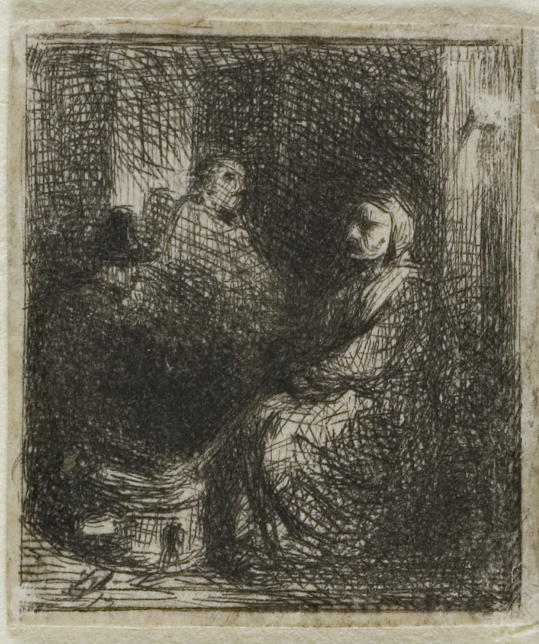 Kvinna som säljer stekt mat av Charles Emile Jacque