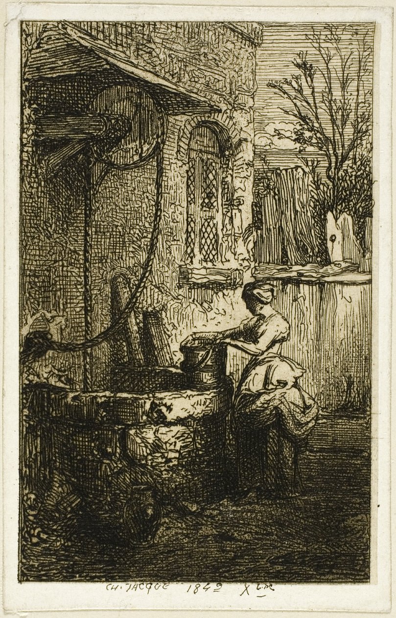 Kvinna vid en brunn av Charles Emile Jacque