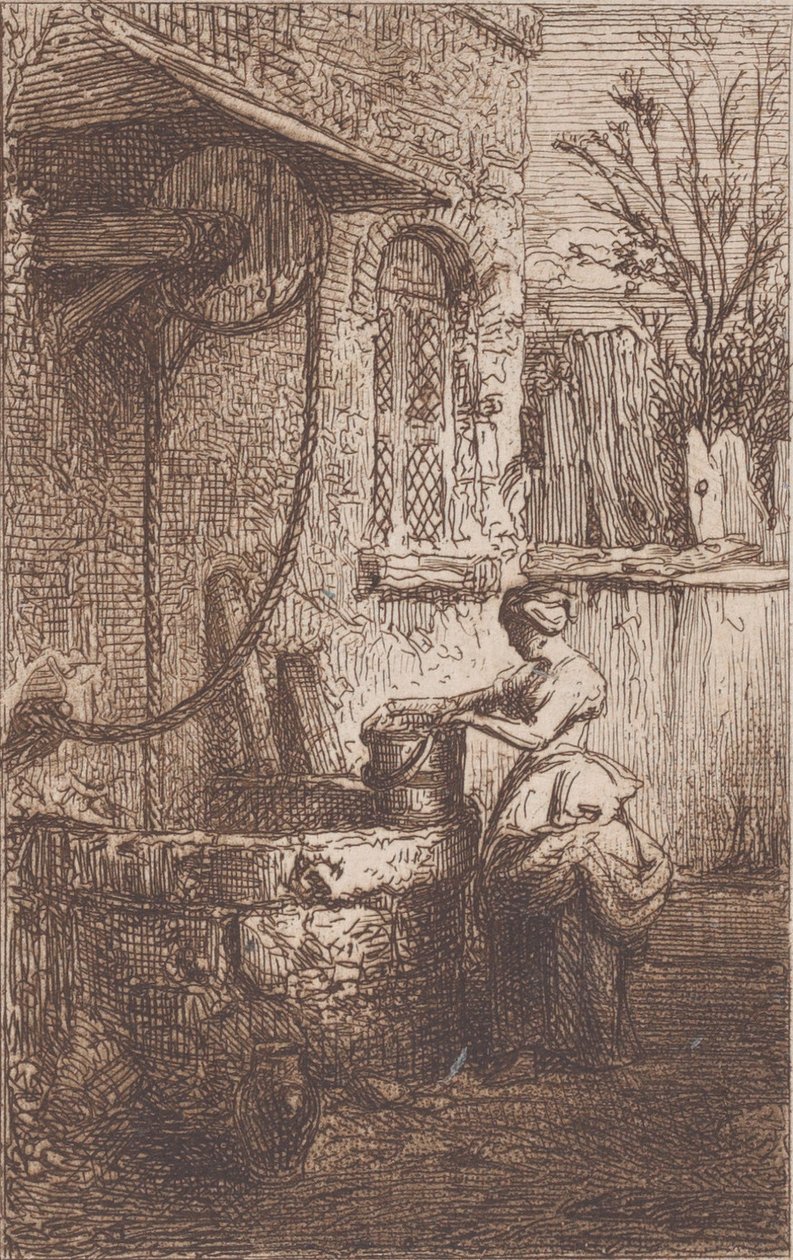 Kvinna vid en brunn, 1842. av Charles Emile Jacque