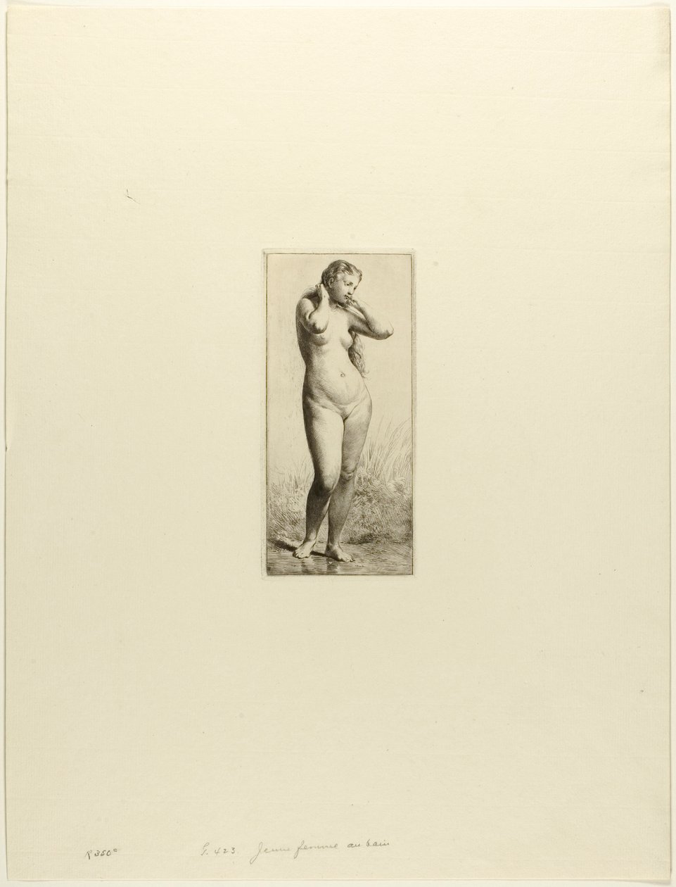 Ung kvinna som badar av Charles Emile Jacque