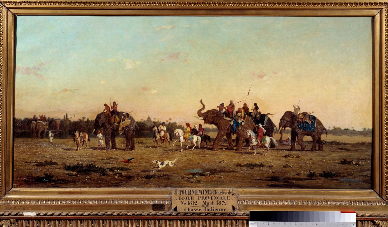 Indisk jakt. Målning av Charles de Tournemine (1812-1872) av Charles Émile de Tournemine