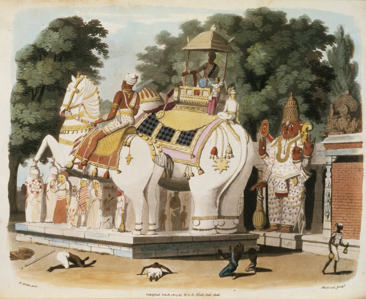 Infödingarna hyllar sin härskare, graverad av Thomas Medland (1755-1823) 1803 av Charles Emilius Gold
