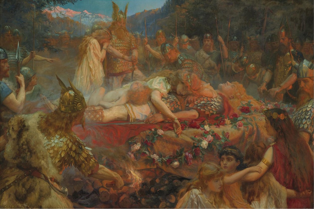 En vikingakrigares död, 1909 av Charles Ernest Butler