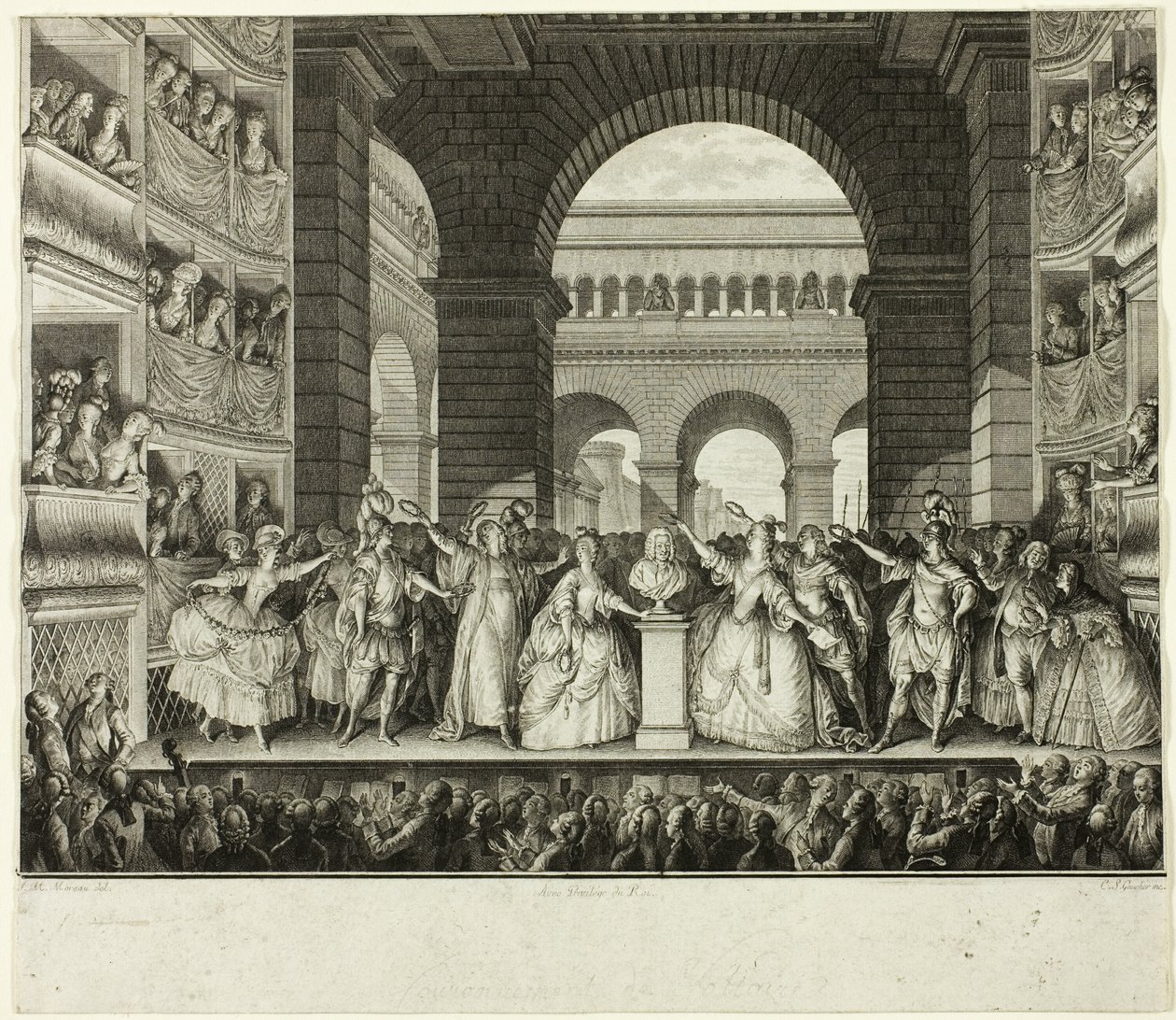 Kröning av Voltaire av Charles Etienne Gaucher