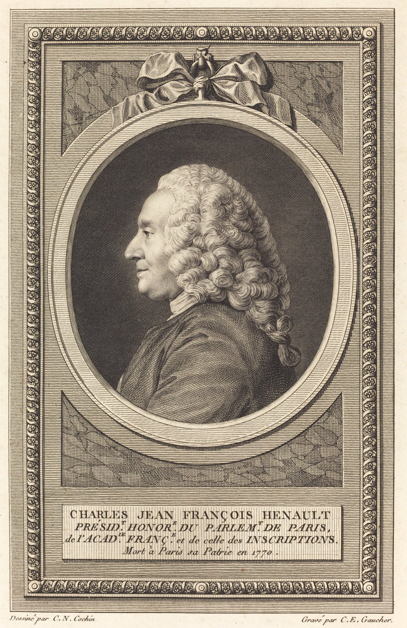 Charles Jean Francois Henault av Charles Etienne Gaucher after Charles Nicolas Cochin II