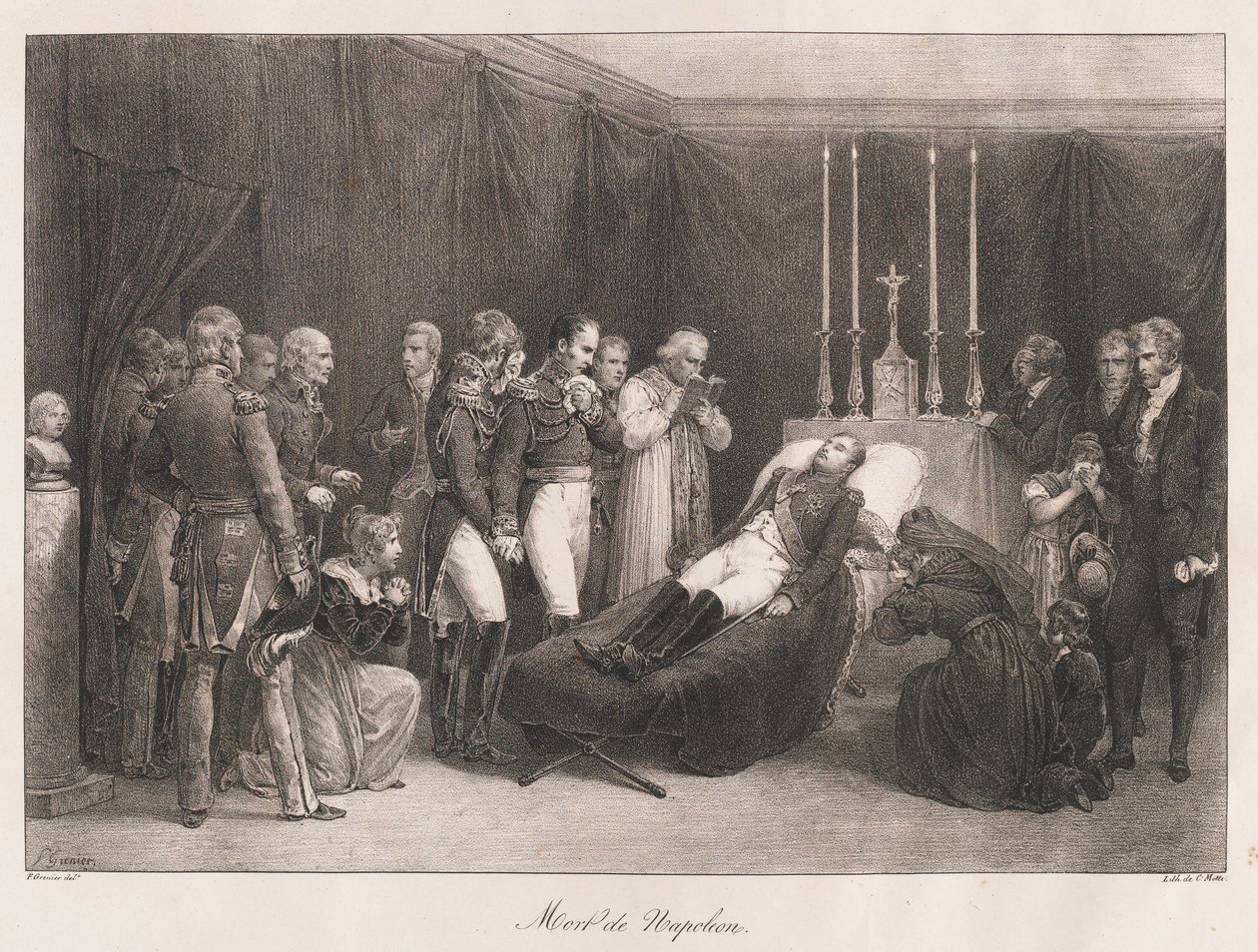 Napoleons död, tidigt 1800-tal av Charles Etienne Pierre Motte