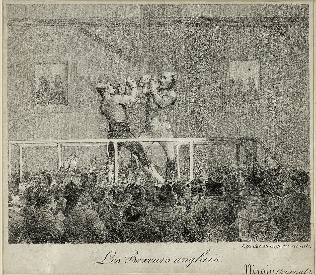 Engelska boxare (litho) av Charles Etienne Pierre Motte