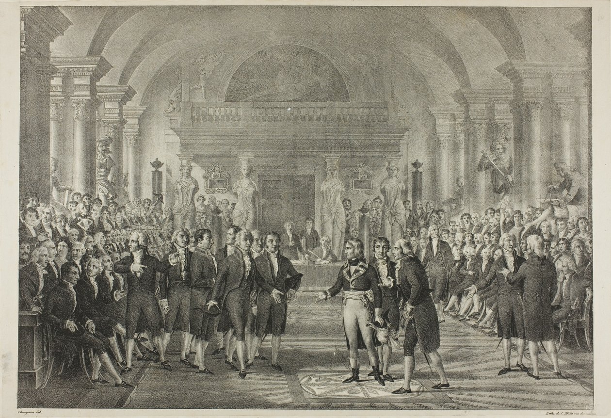 Napoleon i deputeradekammaren, från Napoleons politiska och militära liv av Charles Etienne Pierre Motte